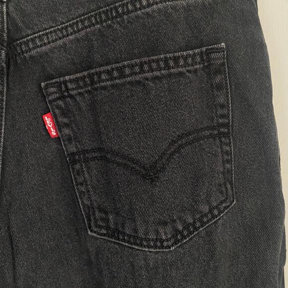 Levi’s Premium Balloon Leg Jeans Women Waist 28 Denim Black Stonewash Loose Leg - Picture 8 of 8